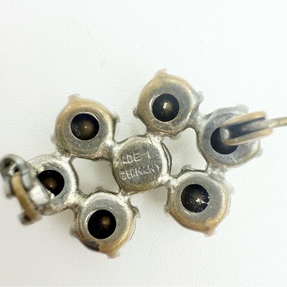 Vintage Mid Century Mini Rhinestone Silver Tone Brooch Pin Made in Germany - Picture 6 of 7